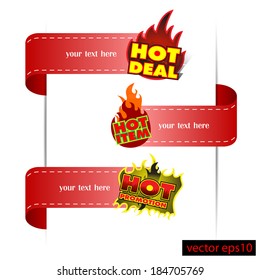Sale banners with flames