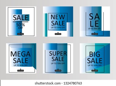 Sale banners, flyers with abstract geometric texture. Modern and vintage social media placard set for mobile website, posters, email and newsletter designs, ads, online shopping, promotional material