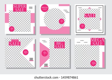 Sale banners, flyers with abstract geometric texture. Modern and vintage social media placard set for mobile website, posters, email and newsletter designs, ads, online shopping, promotional material