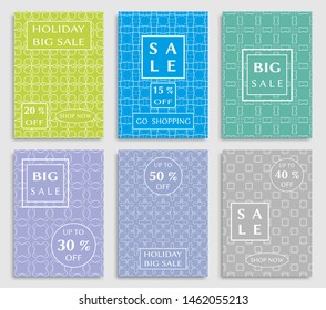 Sale banners, flyers with abstract geometric texture.  