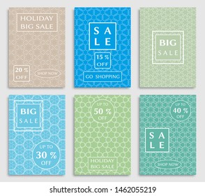 Sale banners, flyers with abstract geometric texture. 