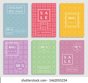 Sale banners, flyers with abstract geometric texture 
