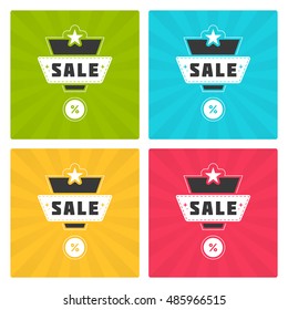 Sale Banners or Labels Vector Design Set. Collection for Promotional Brochure or booklet, Discount Poster, Shopping flyer, Clearance advertising. Sale Banners or Labels Vector Design Set. Collection for Promotional Brochure or booklet, Discount Poster, Shopping flyer, Clearance advertising.