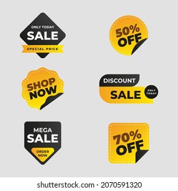 Sale banners and price tag labels, selling card and discount sticker. Best offer vector templates on a white background