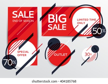 Sale banners set. Sale and discounts. Vector illustration