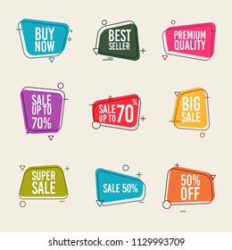 Sale Banners set. Promo seals and stickers, vector illustration.