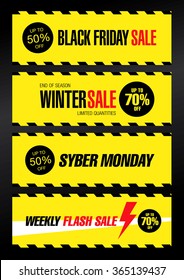 sale banners set template design