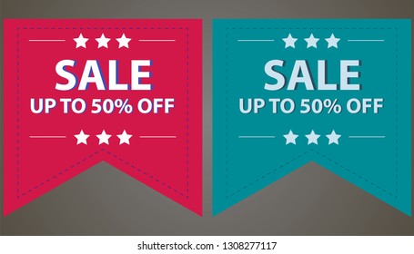Sale banners. Set of two web banners for shopping, sale, product promotion. Vector illustrations