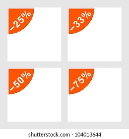 Sale banners with torn paper corners. Vector illustration