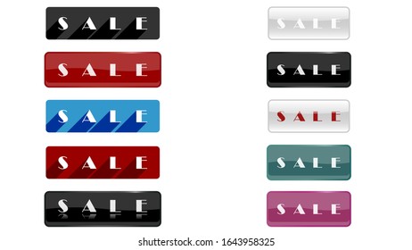 Sale banners vector design, sale buttons