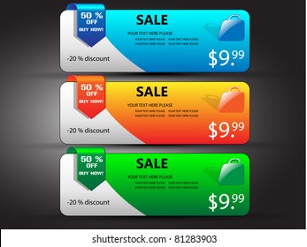 Sale banners-Vector illustration.