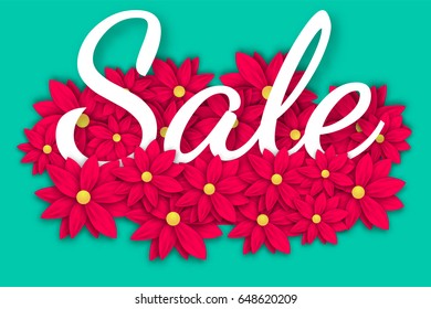 Sale with beautiful colorful flower. template,banners,Wallpaper,flyers, invitation, posters, brochure, voucher discount.Vector illustration.