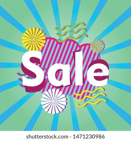 sale, beautiful greeting card background or banner with retro theme. design illustration