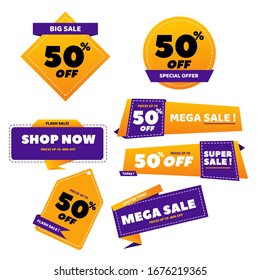 sale bedge set, set flat design sale stickers, sale stickers for online shop, product promotion, for mobile web design, ads