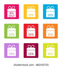 Sale best offer, discount boxes. Vector illustration