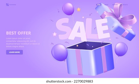 Sale, best offer, discount vector 3d illustration concept. Three dimensional concept for landing page, template, ui, web, mobile app, poster, banner, flyer.