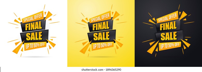 Sale big final discounts and great deals banner vector. greedy abstract sale design graphics banner background. example frame for clearance text minus percent. vector illustration
