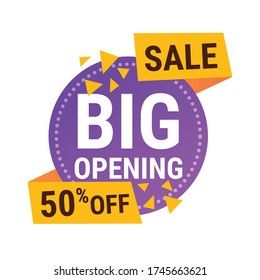 sale big opening sticker coronavirus quarantine is over advertising campaign concept poster label flyer vector illustration