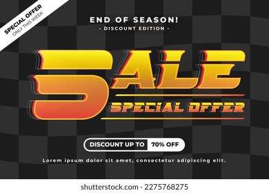 Sale big promo text effect, easy custom, modern style header or title promotion product or services, special offer discount sale, simple and clean background.