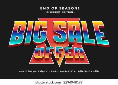 Sale big promo text effect, easy custom, modern style header or title promotion product or services, special offer discount sale, simple and clean background.