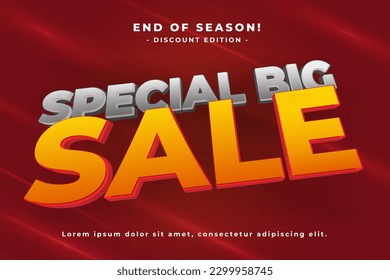 Sale big promo text effect, easy custom, modern style header or title promotion product or services, special offer discount sale, simple and clean background.
