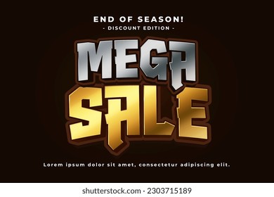 Sale big promo text effect, easy custom, modern style header or title promotion product or services, special offer discount sale, simple and clean background.
