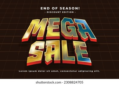 Sale big promo text effect, easy custom, modern style header or title promotion product or services, special offer discount sale, simple and clean background.