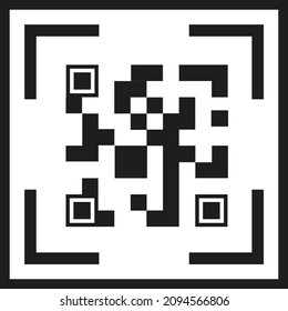 Venta de bitcoines por código QR. Escanear pagos o datos personales. Imagen vectorial aislada en un fondo blanco.