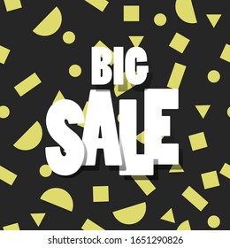 Sale black banner template design, Big sale . Super Sale, end of season special offer banner. vector illustration. - Vector