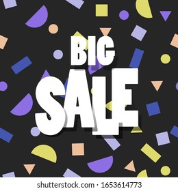 Sale black banner template design, Big sale . Super Sale, end of season special offer banner. vector illustration. - Vector