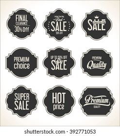 Sale black frame set isolated on white background