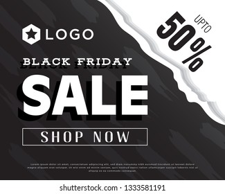 Sale black friday banner editable,