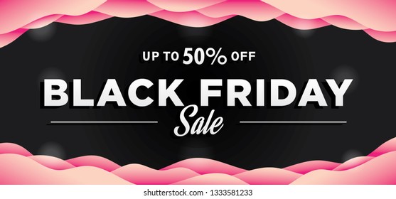 Sale black friday banner editable,