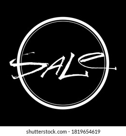 Sale black friday discounts vector calligraphy circle tag logo symbol simple isolated template vector