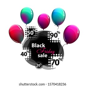 Sale. Black Friday. frame with balloons. Holiday discounts. Vector illustration