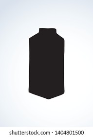 Sale blank closed recycle litre jar pak mockup on label space for text. Dark black ink hand drawn eco cow menu store diet buy logo pictogram in retro art contour engrave print style. Close up view