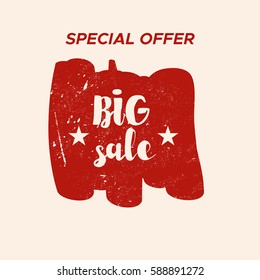 Sale Blob Vintage Color Stickers Graphics. Vector Stamp.