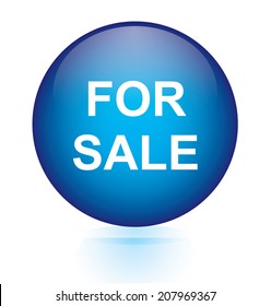 For sale blue circular button