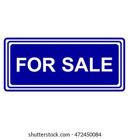 FOR SALE blue sign , vector illustration