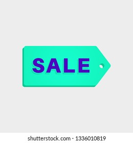 Sale blue tag for web, banner, social media
