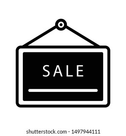 sale board glyph flat vector icon