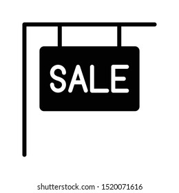 sale board glyph flat vector icon