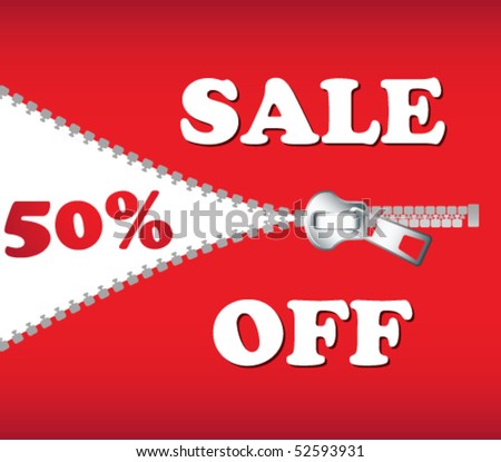 Sale board in red with zipper