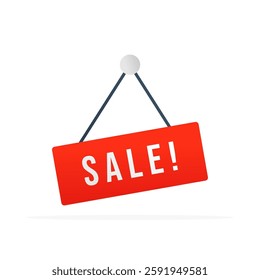 sale board sign sale icon, colored flat vector. modern and minimalist design