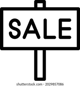 sale board vector thin line icon