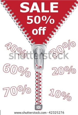 Sale board with zipper