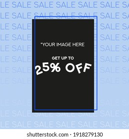 Sale Boho Instagram social media template. Post with placeholder. Vector illustration