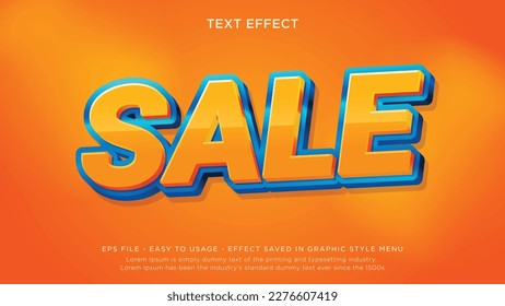 Sale bold 3d style editable text effect	
