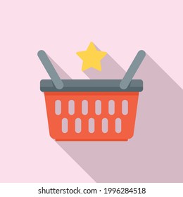 Sale bonus basket icon. Flat illustration of Sale bonus basket vector icon for web design