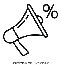Sale bonus megaphone icon. Outline Sale bonus megaphone vector icon for web design isolated on white background